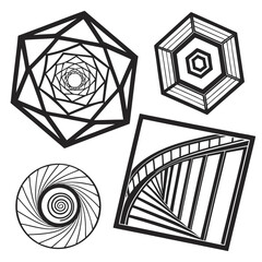 Geometric Optical Illusion Designs Black And White