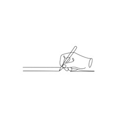 Obraz premium Minimalist Hand Writing Line Art Design Depicting Focus Creativity and Subtle Elegance in a Simple Yet Expressive Composition