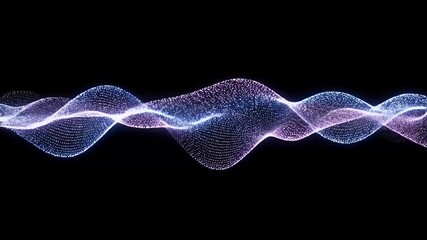 Abstract flowing wave of particles for digital art and futuristic design visualization - Powered by Adobe