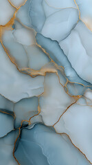 Naklejka premium Abstract cracked marble texture with blue and gold veins. 
