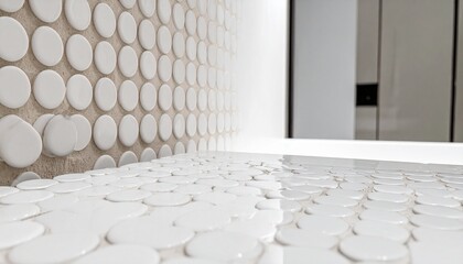 Fototapeta premium Off-White Hexagonal Tile Grid Background