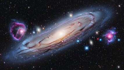 Spiral Galaxy Adorned with Star-Forming Nebulae