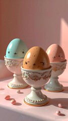 Cute Easter Eggs in Holders.