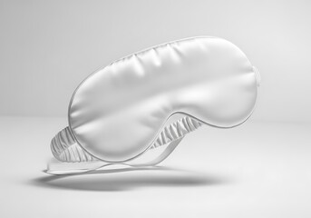Luxurious White Satin Sleep Mask Floating for Restful Night's Sleep and Relaxation