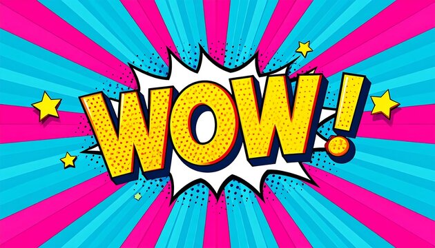 Wow Comic Book Style Illustration.