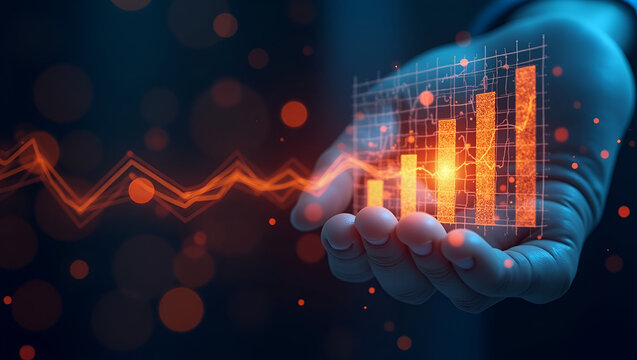 Visualizing Financial Risk: Investment Bankers Create Heatmaps of Rising Heat Index, Economic Contraction, and Sector Correlations - Stock Photo Concept with Left Space