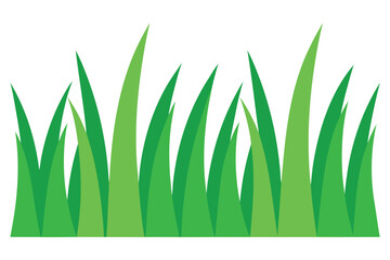 Fototapeta premium Illustration of Light and Dark Green Grass Blades Against White Background