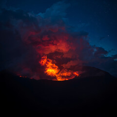 Fototapeta premium burning fire in the desert