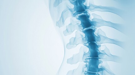 X-ray image of a human spine showing vertebrae alignment and structure in detail