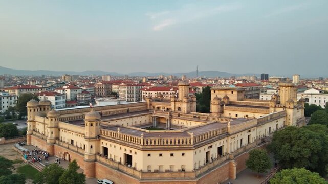 Vertical Video of Old Palace Architecture Aerial View