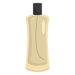 Transparent bottle of lotion placed on a light background, showcasing its elegant design