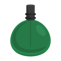 Fototapeta premium Green bottle with a black cap, set against a simple background, ideal for product display