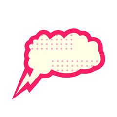 Colorful speech bubble graphic with polka dots, ideal for comic-style communication design