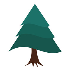 Abstract representation of layered green trees against a minimalistic background