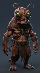 A detailed digital illustration of a formidable, ant-like creature, showcasing intricate textures and dramatic lighting.