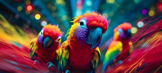 Tiny figures from life parrots,generative AI