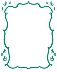 Wavy frame with love shape for design, element, wedding, invitation, etc.