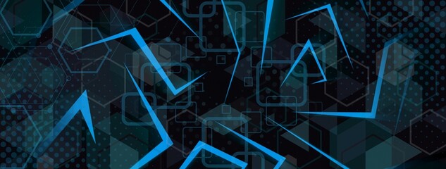 An abstract and dynamic composition of interconnected lines and geometric shapes, creating a sense of technological sophistication.