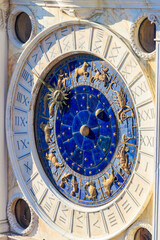 Astronomical clock of the St. Mark Clock Tower (Torre dell Orologio) in San Marco Square in Venice, Italy