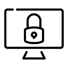 computer security line icon