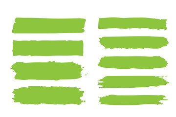 Collection of vector paint brush strokes, hand drawn brush stroke textures set