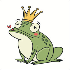 Frog king sits on lily pads