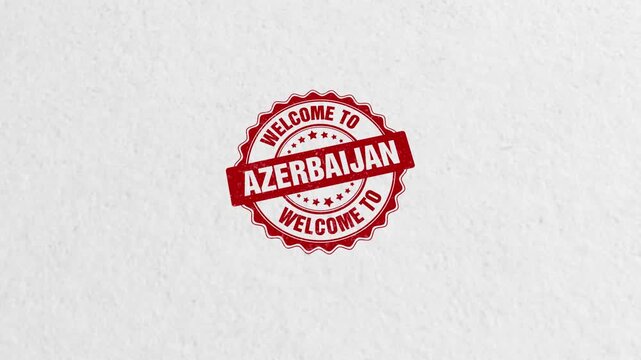 Welcome To Azerbaijan Golden Stamp Seal Animation Background
