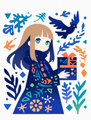 プレゼントを持った女の子