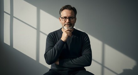 Thoughtful man portrait