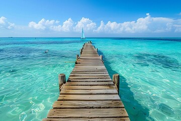 Fototapeta premium wooden pier on the sea