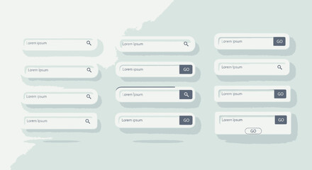 Vector Icons Set of Collection of modern user interface search bar elements for web and app design. EPS Editable