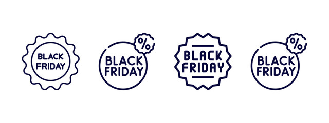 Obraz premium “Black Friday Tag Vector Collection – Discount Labels, Sale Icons, Shopping Banners, Coupons, Templates & Promotional Package Design”