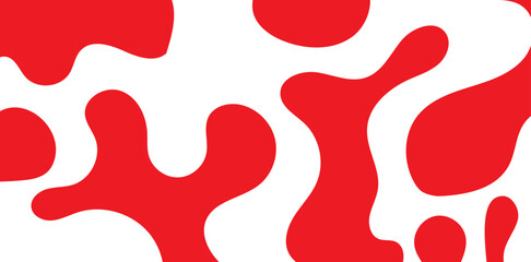The image showcases a dynamic pattern of vibrant red organic shapes interspersed with clean white spaces, creating a visually striking and bold abstract design element perfect for modern backgrounds