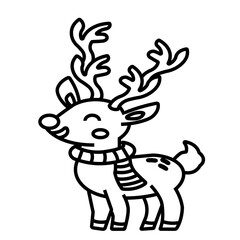 christmas reindeer with red ribbon