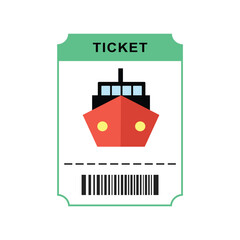 Ferry Ticket Illustration. Ferry Boarding Pass Design. Cruise Boarding Pass Illustration. 
