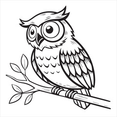 Obraz premium perched owl vector vector