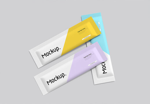 Stick Sugar Pouch Bag Mockup Collection