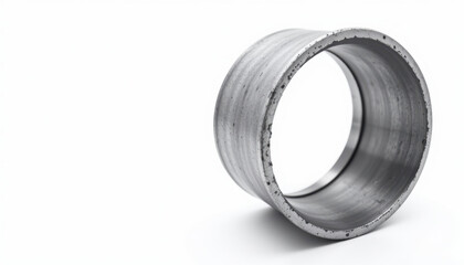 Metallic Cylindrical Object White Background