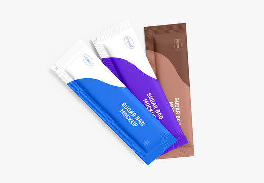 Sugar Stick Sachet Mockup Set Template