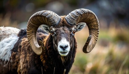 Close-up of a majestic ram