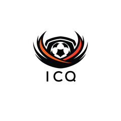 ICQ Football Company logo. ICQ football academy logo design for entrepreneur and business. ICQ Branding Design best icon.
