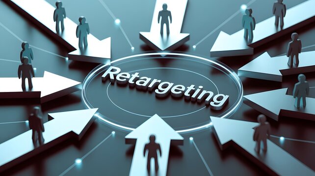 Drive Sales with Retargeting Campaigns to Reach Your Audience and Increase Conversions, Arrows Pointing to People, Modern Business Strategy