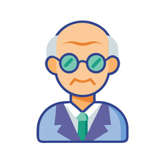  Professor with Glasses Icon for Teaching