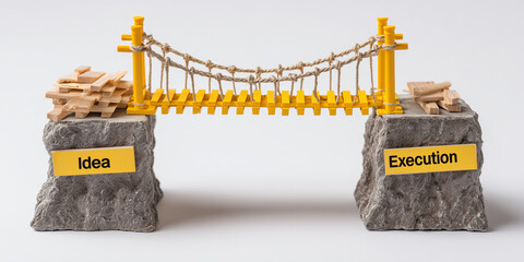 Model bridge symbolizing connection between idea and execution
