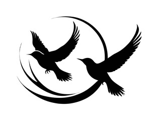 Bird Silhouette logo with white backgroun