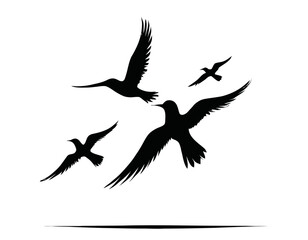 Bird Silhouette logo with white backgroun