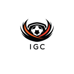 IGC Football Company logo. IGC football academy logo design for entrepreneur and business. IGC Branding Design best icon.
