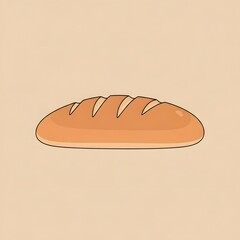 Simple Illustration of a Crusty Loaf of Bread, Perfect for Baking Blogs and Recipes