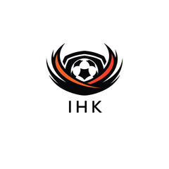 IHK Football Company logo. IHK football academy logo design for entrepreneur and business. IHK Branding Design best icon.
