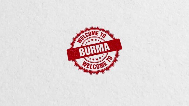 Welcome To Burma Golden Stamp Seal Animation Background